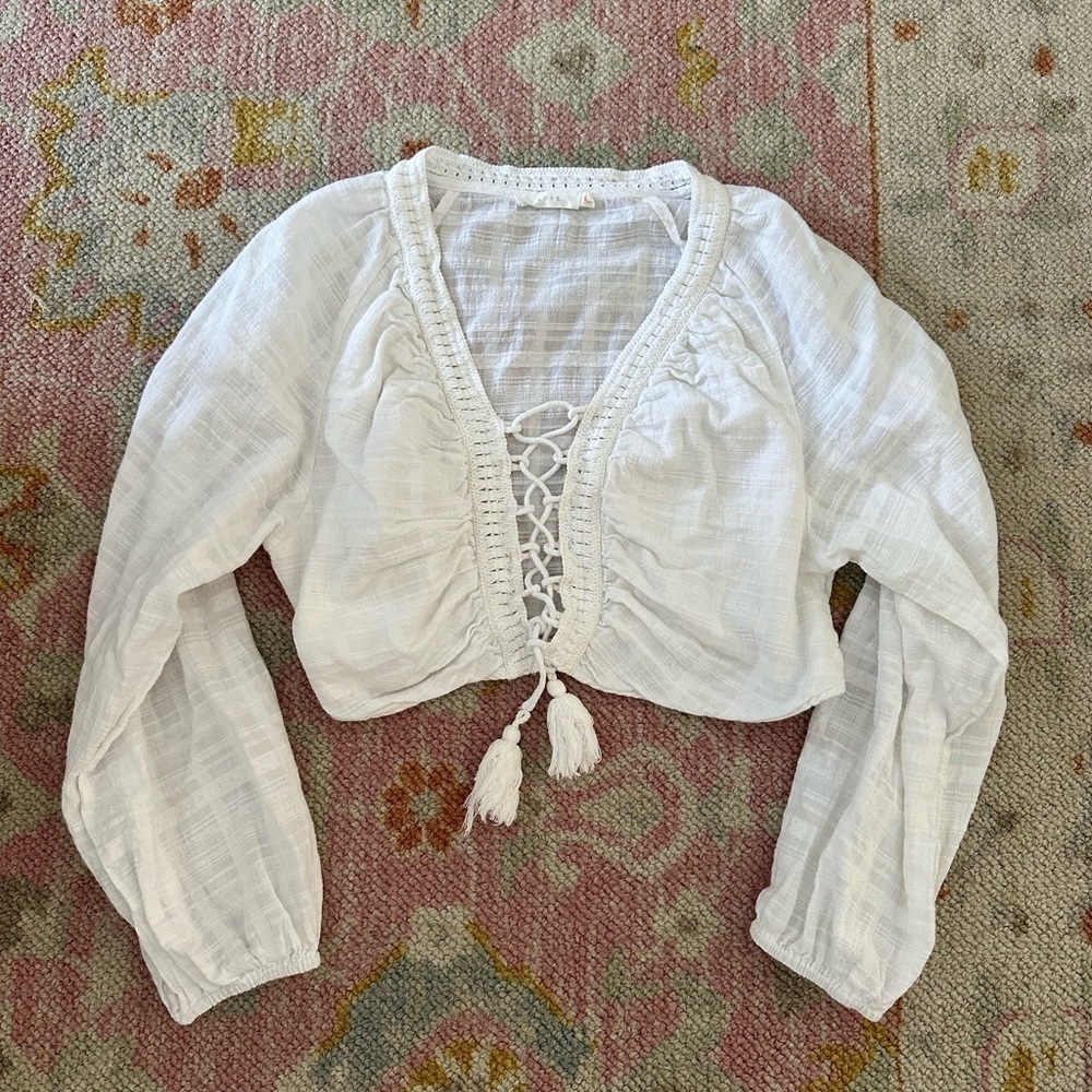lush tarmarindo tassel blouse